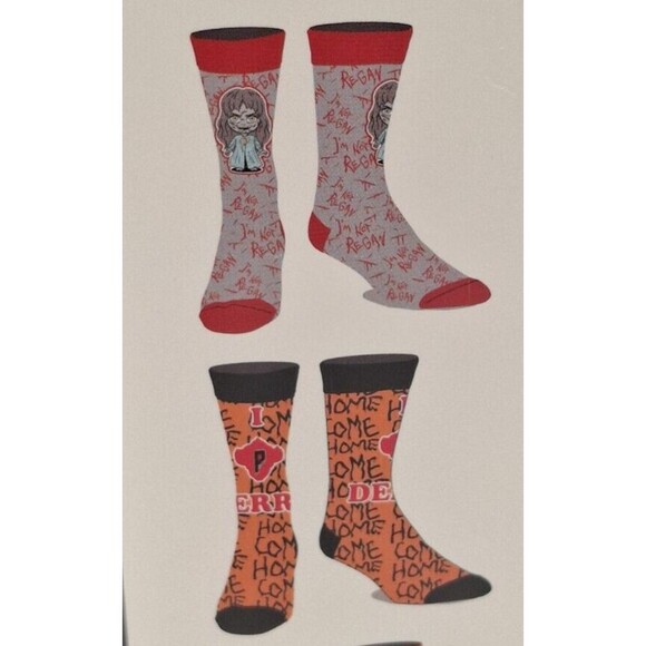 HORROR Casual Crew Socks Bioworld 6 Pk Sz 8-12 - Picture 5 of 10